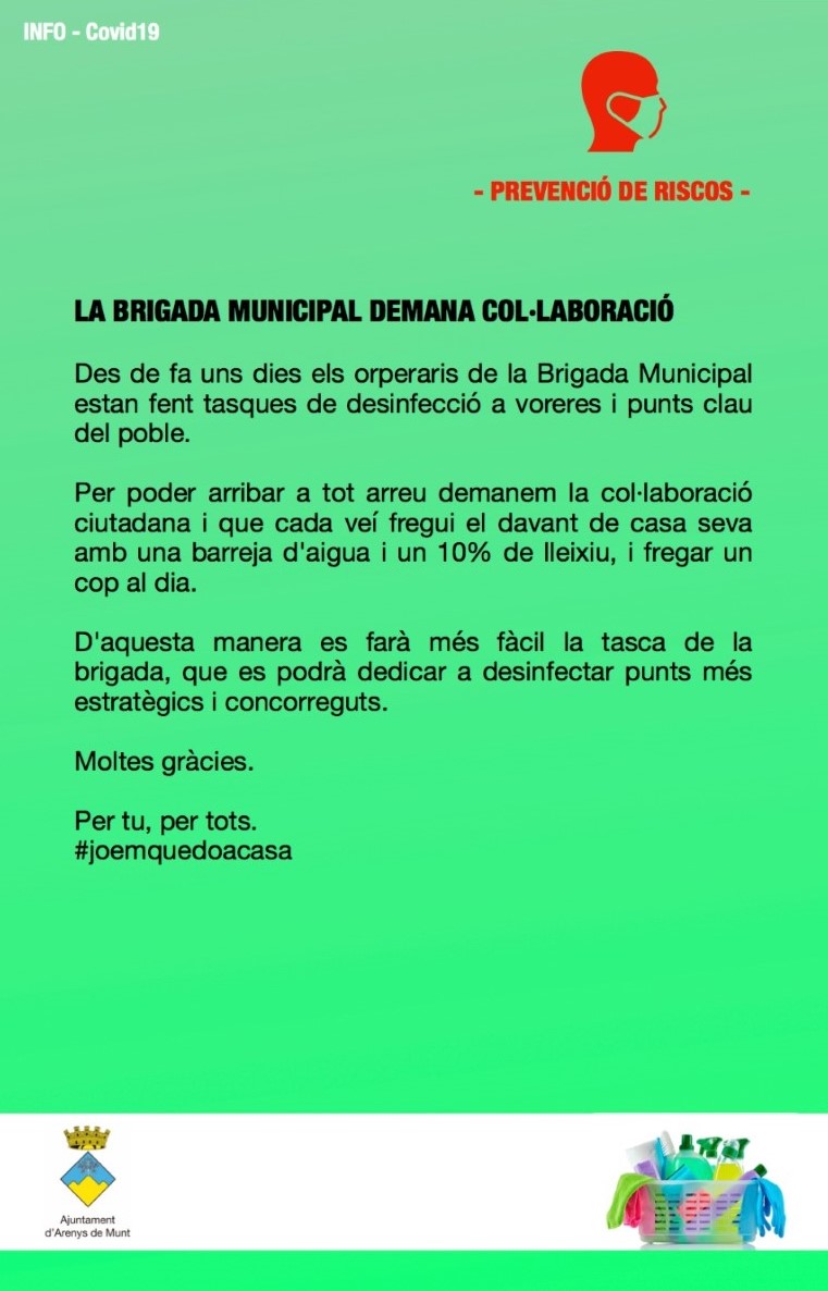 La brigada municipal demana col·laboració