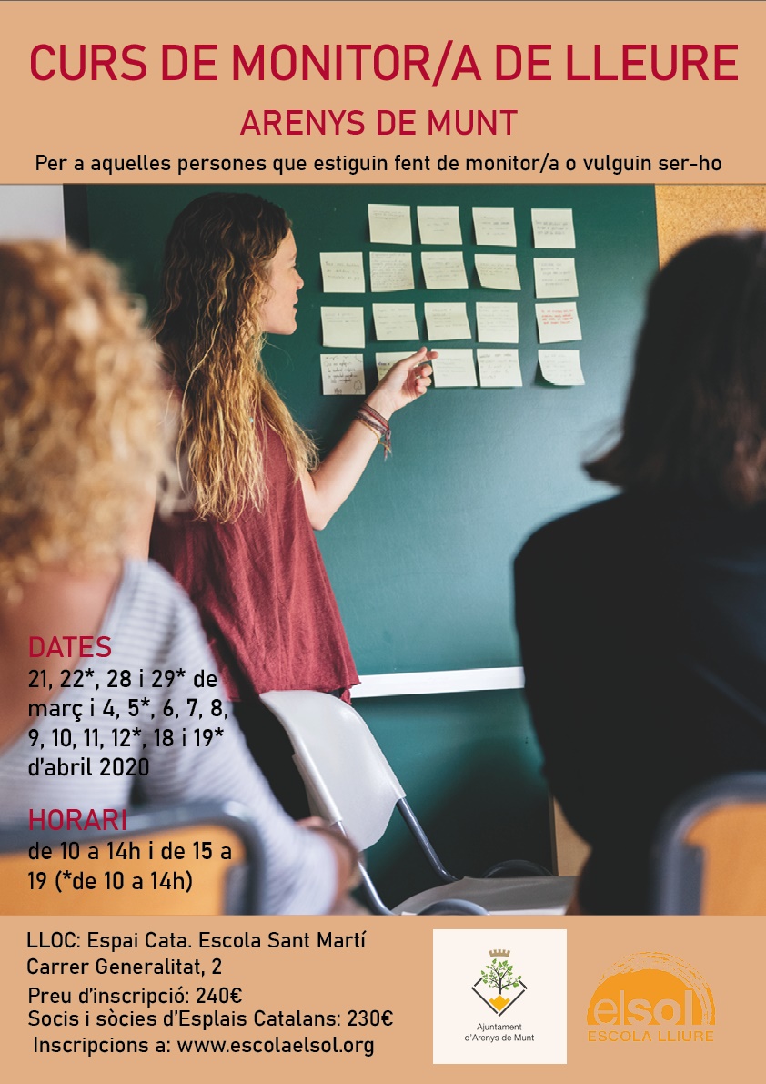 Obertes les inscripcions del curs de monitor/a d'activitats de lleure infantil i juvenil a Arenys de Munt
