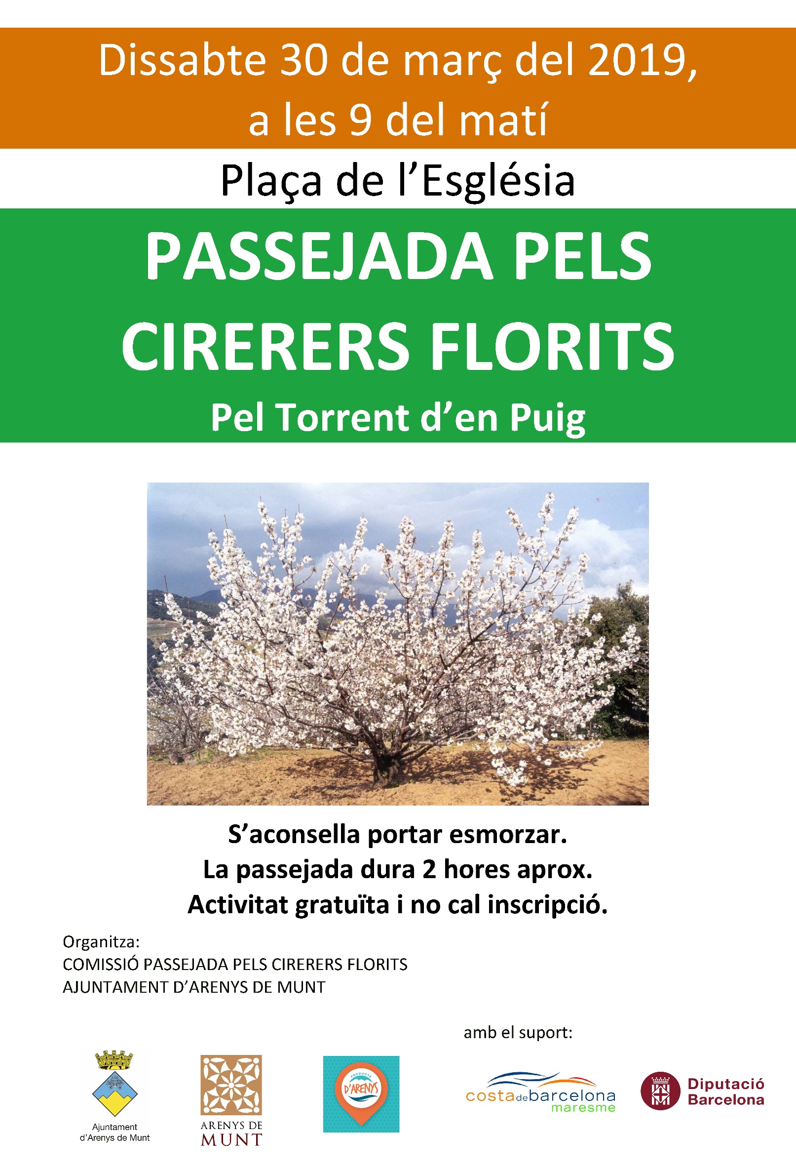 Passejada pels Cirerers Florits el dissabte 30 de març