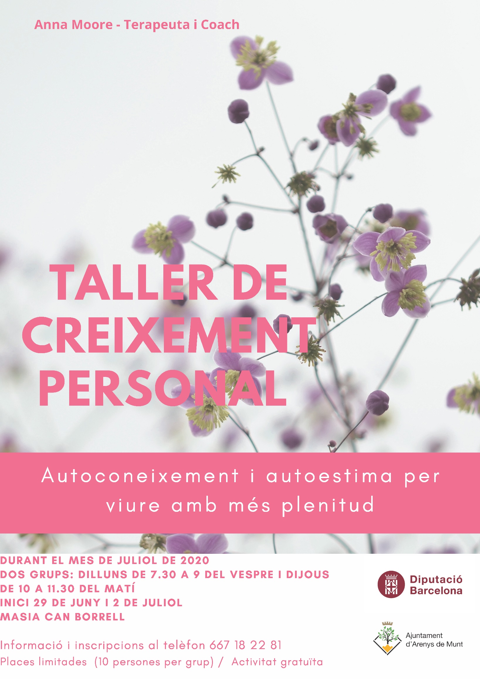 Obertes les inscripcions al taller de creixement personal del mes de juliol