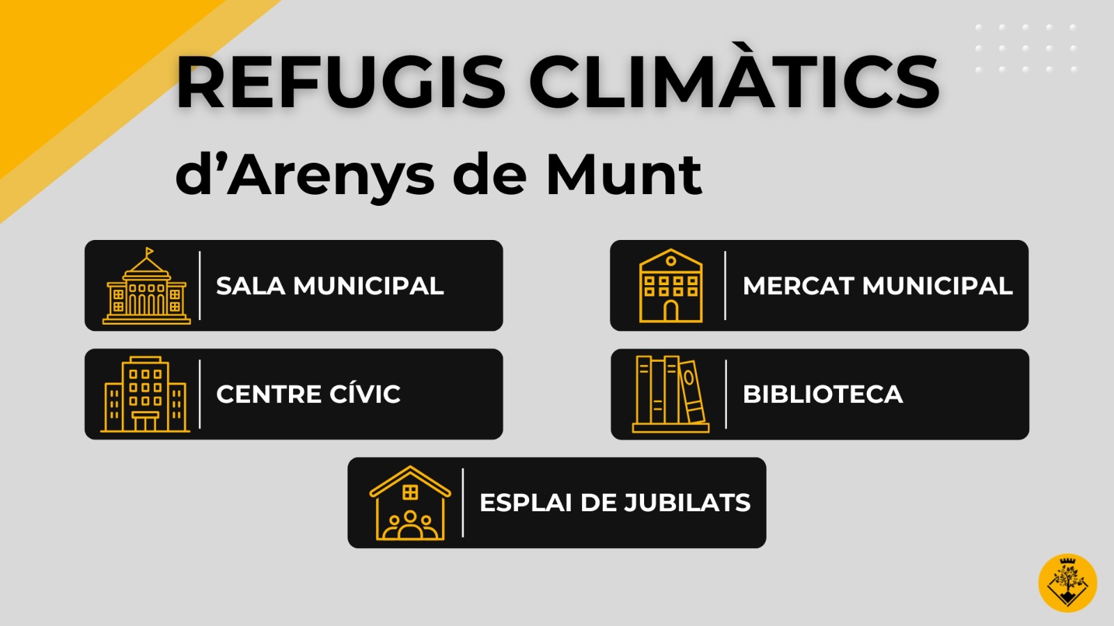 Arenys de Munt disposa de cinc refugis clim&agrave;tics per fer front a les onades de calor 